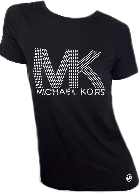 michael kors white shirt black logo|Michael Kors black blouse.